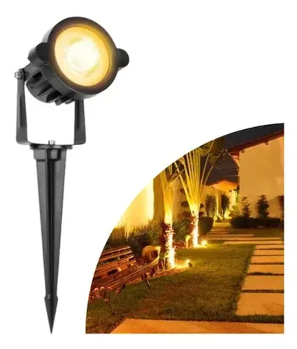 Espeto led 7w branco quente Para Jardim Com Lâmpada Cob