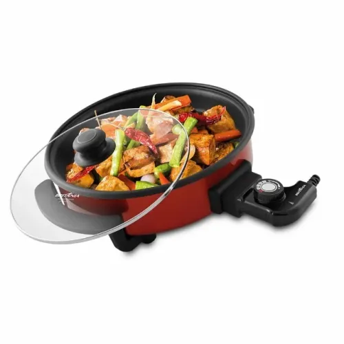 Lacrada Panela Elétrica Multi Funcional Tampa de Vidro Fundo Liso Antiaderente 2,9L 1.250W