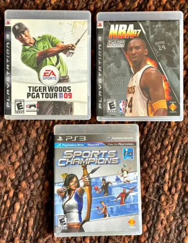 3 GAMES ORIGINAIS PS3 NBA 07 BASQUETE TIGER WOODS TOUR 09 SPORTS CHAMPIONS PLAYSTAION 3