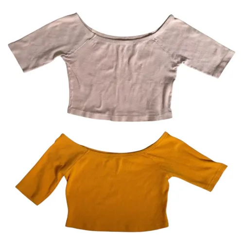 Kit Cropped Top com manga roupa feminina