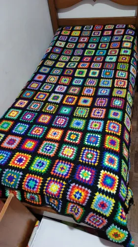 Colcha de solteiro em crochê