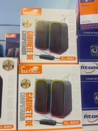 Caixa de Som Multimídia Com LED 6W Eletromex EL-6003