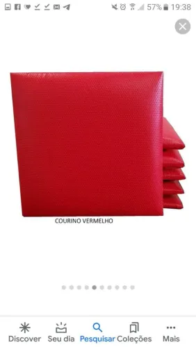 Placas para decoração Courino Vermelho