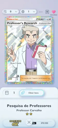 Pesquisa de Professores 2 Star Pokémon TCGPOCKET