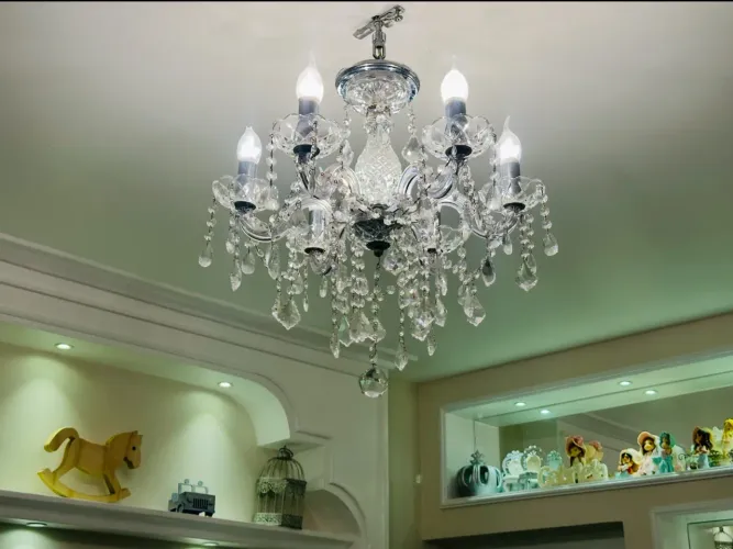 Lustre provençal cristal quarto sala estar ou jantar 