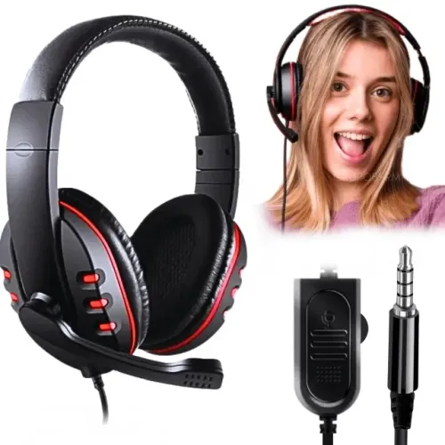 Fone Ouvido Gamer Com Microfone pra Manete Ps4 Celular Jogo Online Celular