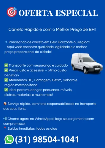 Carreto com Melhor Preço de BH
