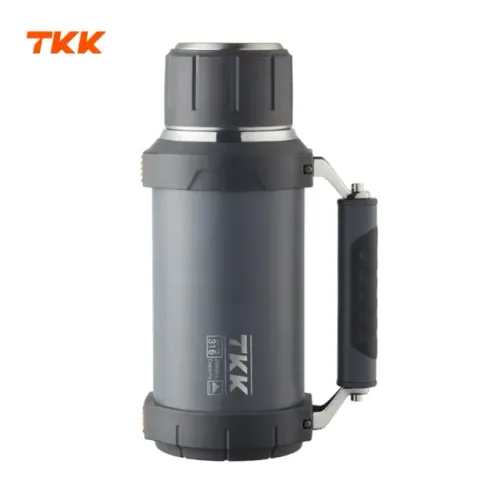 Garrafa Térmica - Tkk 2L Aço Inox - Mantém 24h Quente/fria Cinza