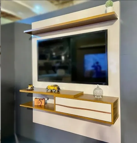 Painel NT 1155 Off White/Freijó: Elegância e Sofisticação Disponível para Entrega Imediata