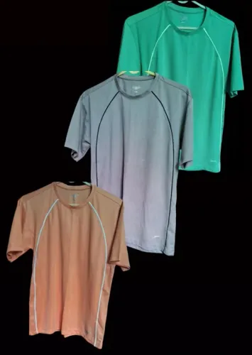 Kit 3 camisas Speedo Tamanho P fit (sintética) usadas cores verde, cinza e laranja