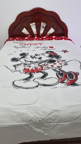Edredon Dupla Face 100 Algodão Mickey e Minnie Antigo Raro
