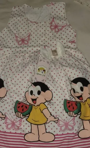 Vestido personagem Magali. Novo Muito confortável e lindo tamanho 6 tecido malha algodão 