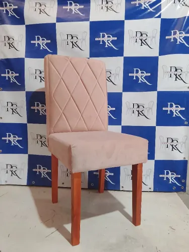 Cadeira de Jantar Estofada Rosa