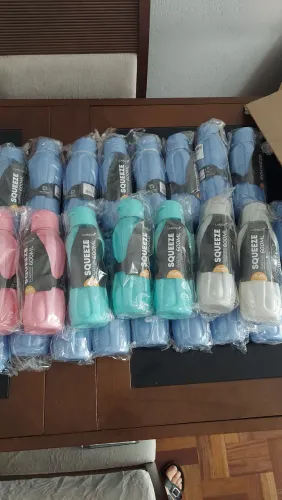 Kit 12 Garrafas Squeeze 600ml - Kit com 12 unidades