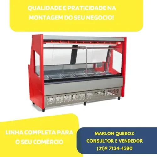 Balcão de Açougue 2M Polar Vermelho 220v Novo