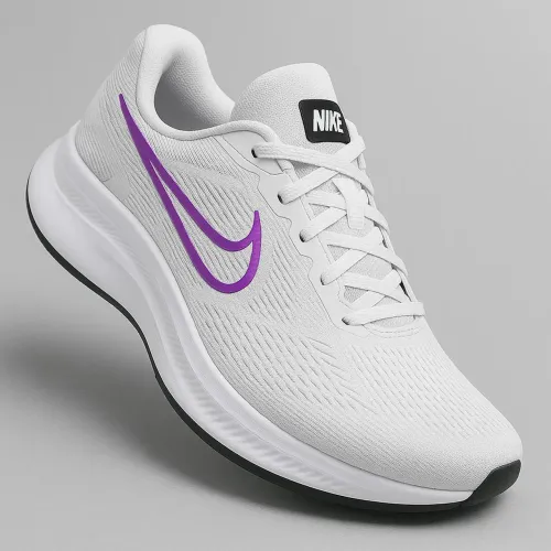 Tênis Nike Branco com Swoosh Roxo - Novo!