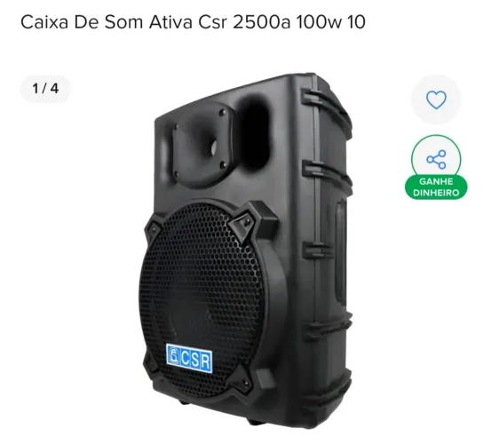 Caixa de som amplificada Ativa CSR 2500a 100w 10"