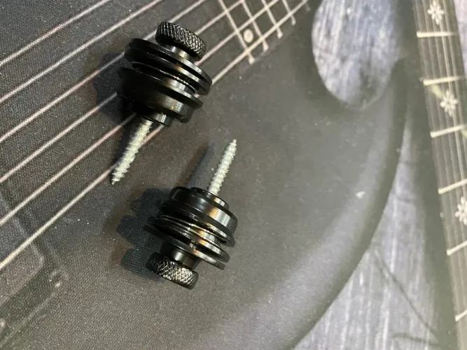 Travas de correia para guitarra baixo violão strap lock estilo Ernie Ball preto
