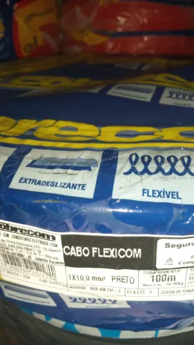 Cabo Flexível 1x10,0 mm² Preto