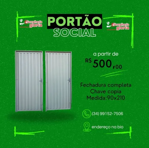Portão Social de Aço a partir de R$500,00