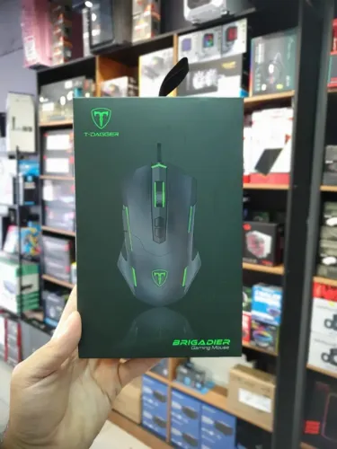 Mouse Gamer T-dagger, Brigadier, LED Verde, 7200dpi