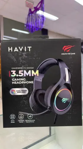 FONE HEADSET GAMER HAVIT 3.5MM - PRETO COM RGB