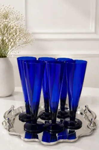 Taças Tulipa Azul Cobalto