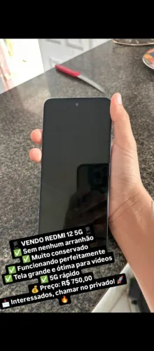 Vendo Xiaomi Redmi 12 5G em ótimo estado. Acompanha carregador.Tudo funcionando 