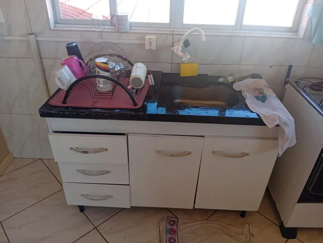 Gabinete com pia de cozinha 