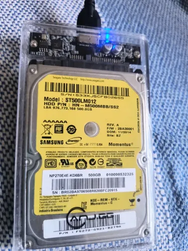 HD 500GB da Samsung+ case novinha!!!