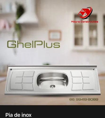 Pia de Cozinha Inox GhelPlus Dupla