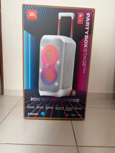 Caixa De Som Bluetooth Jbl Partybox Stage 320 - Branca (Lacrada, nf e garantia)