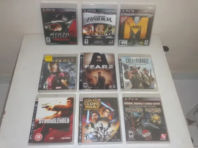 Coleção de jogos de PS3 - Lacrados - FEAR - Call of Juarez - Iron Man - Tomb Raider