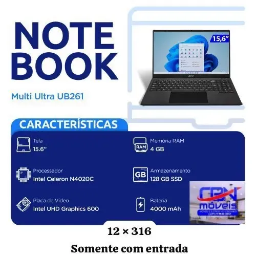 Notebook no crediário 