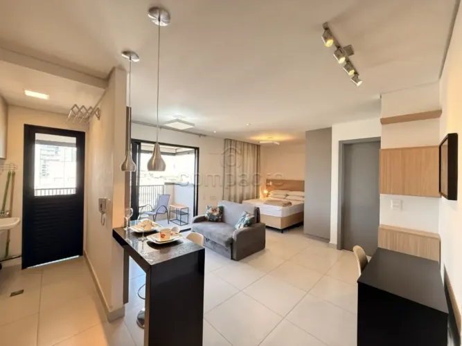 Studio Mobiliado | 43m² | Sacada Gourmet | 2 Vagas de Garagem
