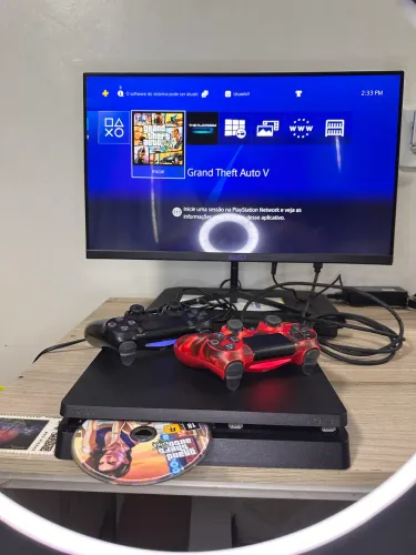 PS4 Slim 1TB SSD + 2 Controles + GTA V