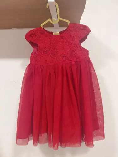 Vestido infantil de festa vermelho 1 a 3 anos