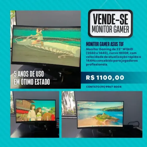 Monitor Asus TUF Gamer 32 polegadas 144Hz