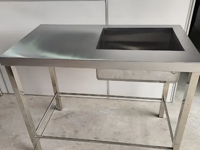 Pia inox 1 bojo contraventada 1,80×0,60×0,90 (60×40)