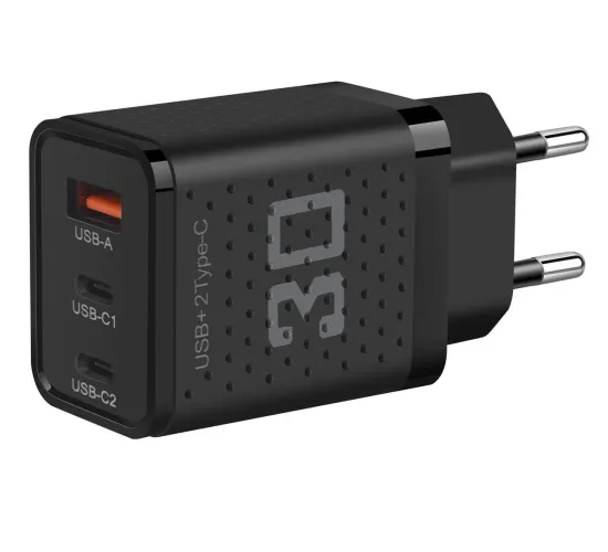 Carregador 30w USB Tipo C 3 portas
