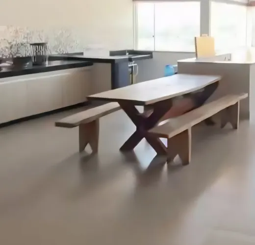 Mesa Rústica com bancos