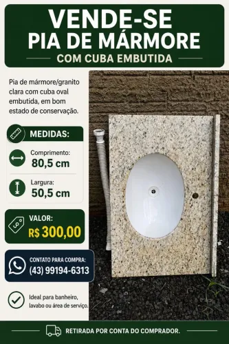 Pia de mármore banheiro