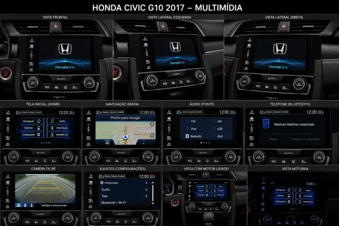Multimídia Honda Civic G10 2017 Original.