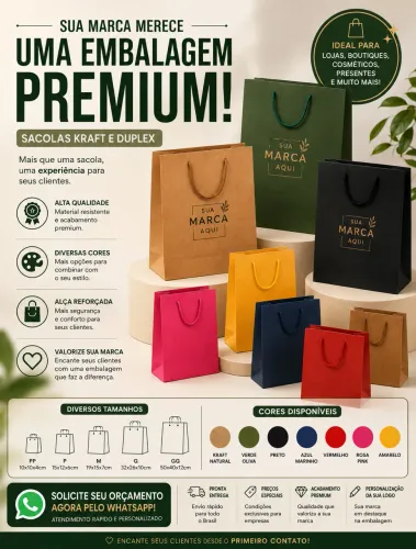 Sacolas com e sem personalização