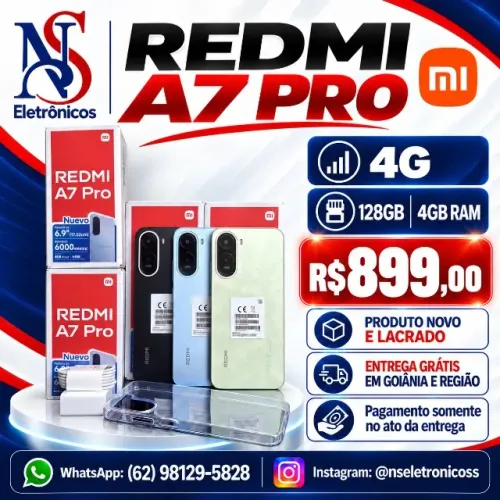 Celular Xiaomi Redmi A7 Pro De 128GB 4gb Ram De 6.9" 13mp 8mp - Preto Verde Azul (global)