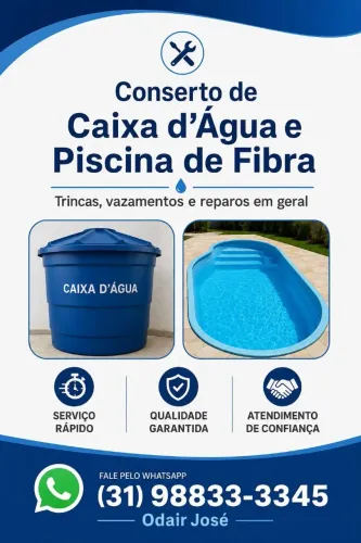 Reparos em caixa d'água e piscina de fibra 