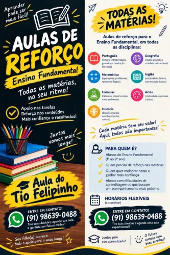 AULAS DE REFORÇO - ENSINO FUNDAMENTAL