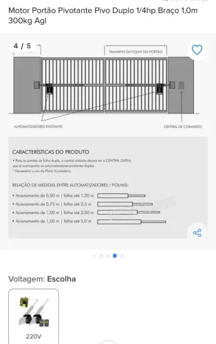 Kit automatizador de portão 