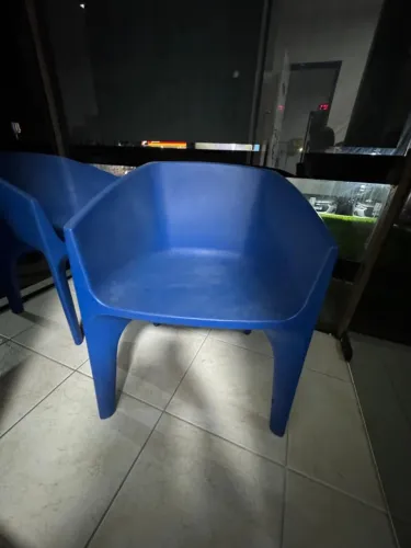 Conjunto 2 Poltronas Azuis Fixas