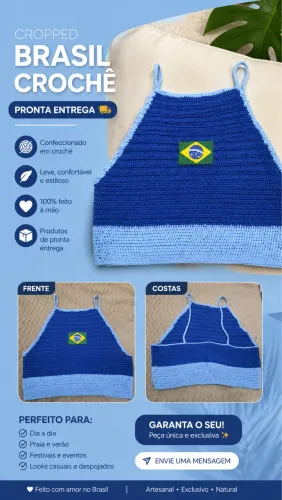 Cropped crochê Brasil